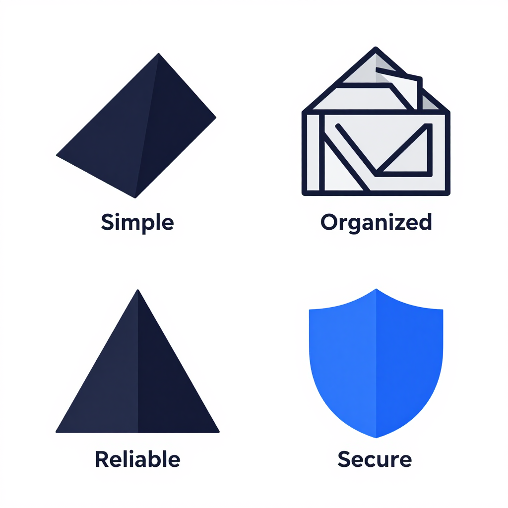 simple, organized, reliable, secure | AI None image