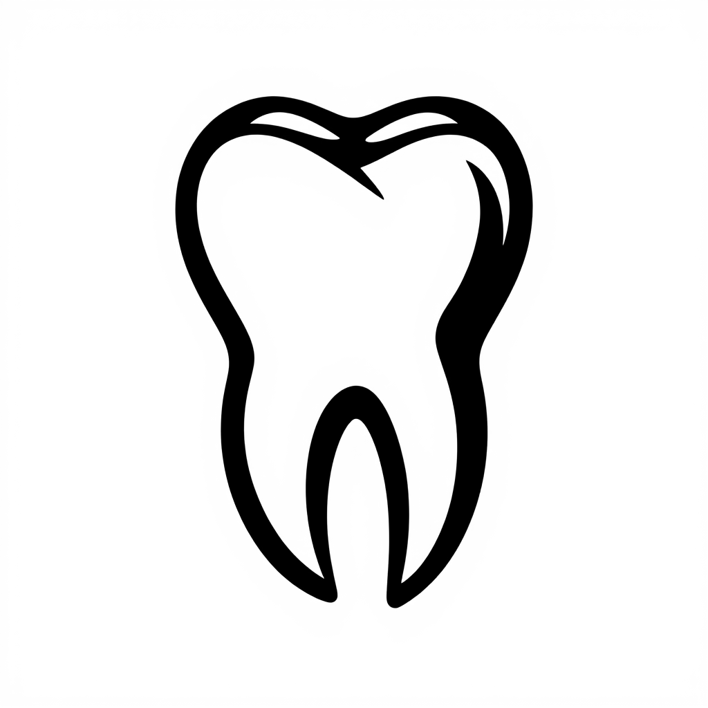 a black and white image of a tooth | AI Bold SVG