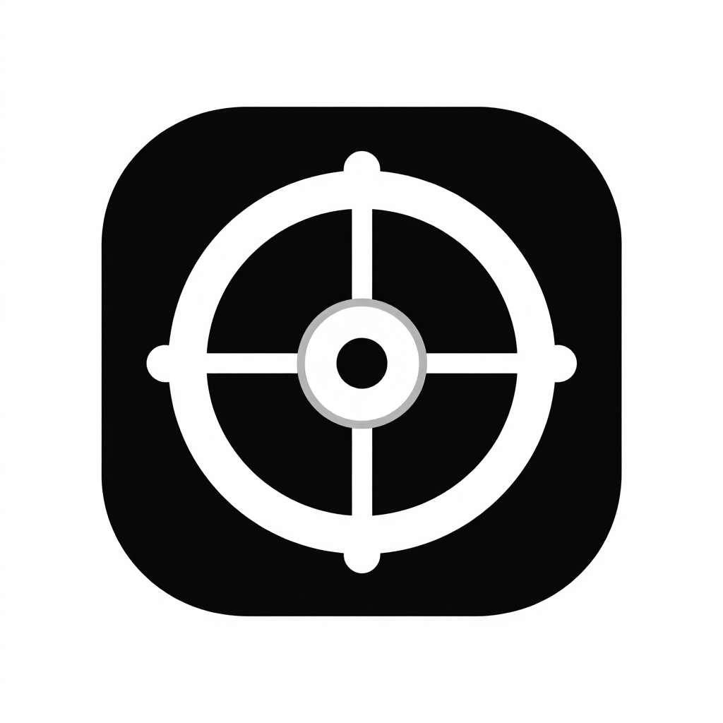 A black and white icon of a target. | AI Bold SVG