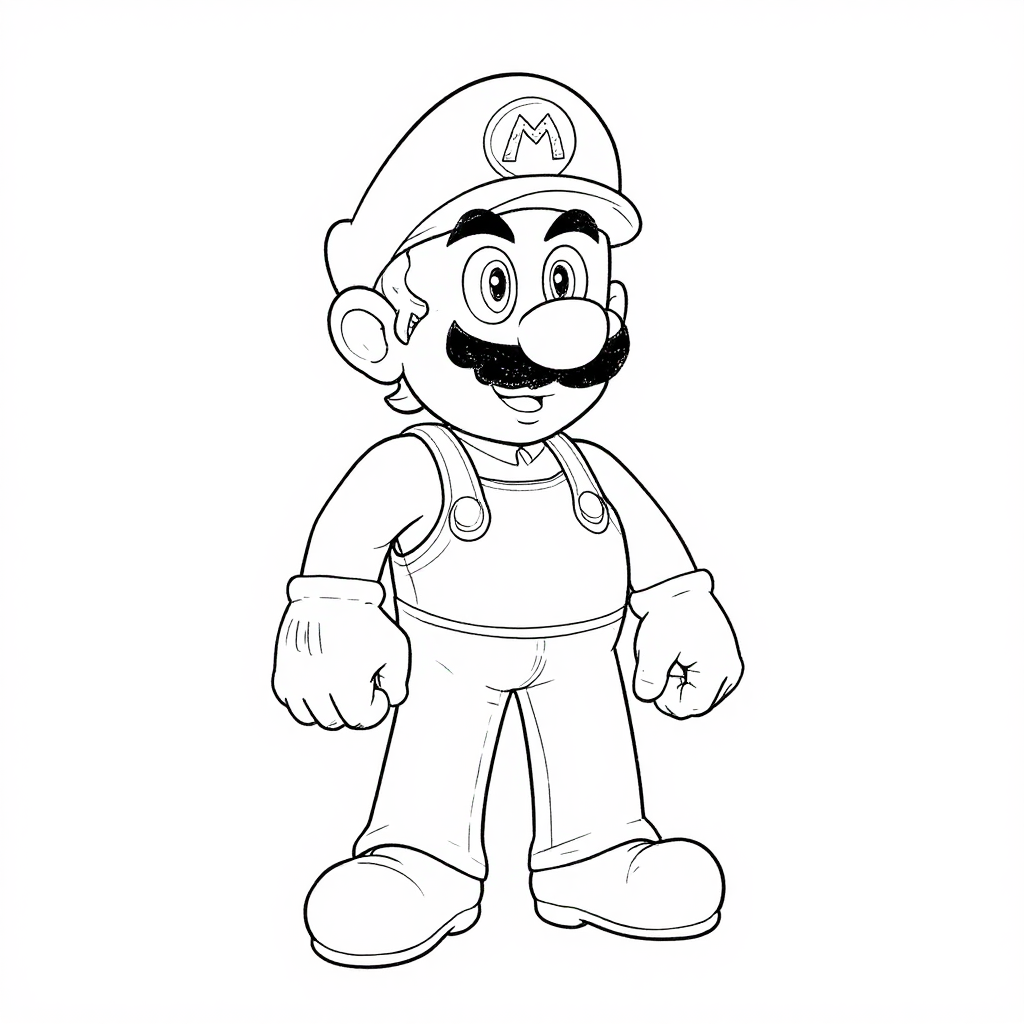 A black and white drawing of a cartoon character. | AI None image
