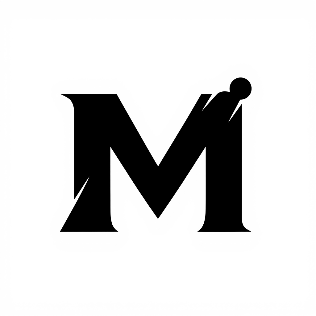 A black and white image of the letter M. | AI Bold SVG